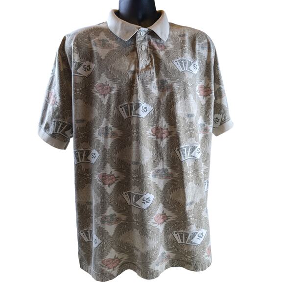 Big Dogs Polo Shirt Mens XL Poker Tropical Novelty Short Sleeve Vintage Attitude - Picture 6 of 11